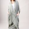 MAGLIA LUNGA INCROCIATA IN MISTO SETA - Sage Green, TU