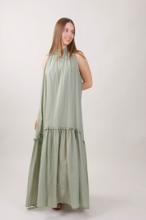 ABITO SENZA MANICHE IN COTONE CON BALZA