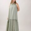 ABITO SENZA MANICHE IN COTONE CON BALZA - Verde militare, TU