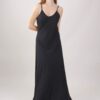 ABITO LUNGO CON SPALLINE SOTTILI IN VISCOSA - Nero, TU