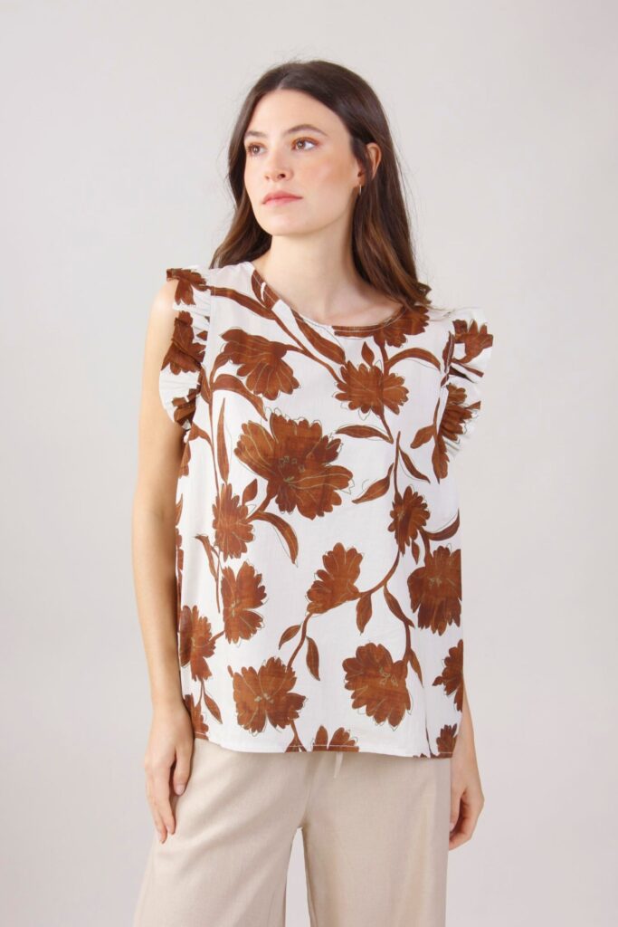 BLUSA IN COTONE FANTASIA FLOREALE 