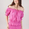 BLUSA IN PIZZO SANGALLO SCOLLO A BARCA - Ciclamino, TU