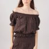 BLUSA IN PIZZO SANGALLO SCOLLO A BARCA - Moro, TU