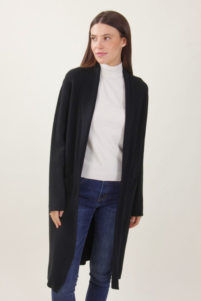 CARDIGAN CON TASCHE FRONTALI - Negro, TU 