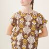 BLUSA A MEZZE MANICHE IN COTONE FANTASIA - Fantasia giallo, TU