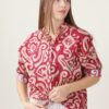 CAMICIA A MEZZE MANICHE IN COTONE FANTASIA - Bordeaux, TU