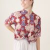 CAMICIA A MEZZE MANICHE IN COTONE FANTASIA - Fantasia azzurro, TU