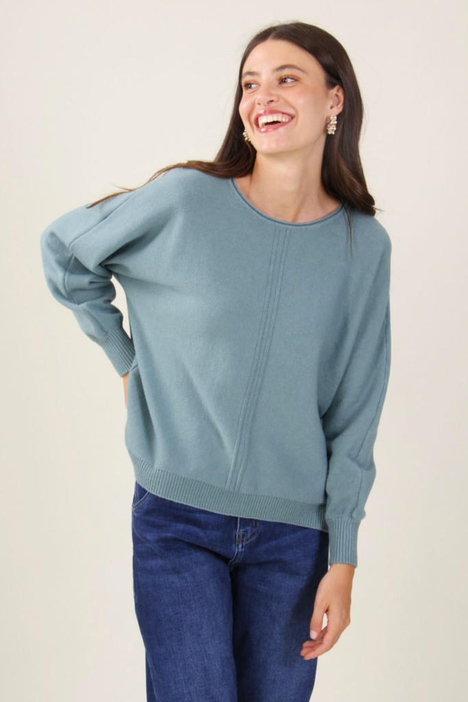 MAGLIA CON LINEE DECORATIVE - Papel de azúcar, TU 