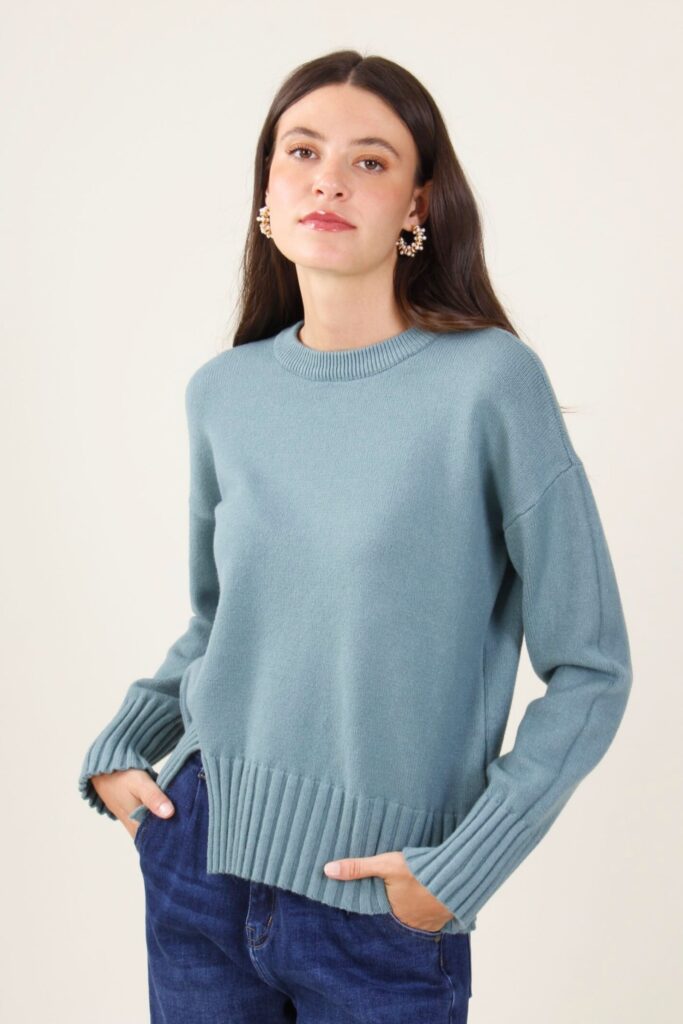 MAGLIA CON SPACCO FRONTALE - Papel de azúcar, TU 