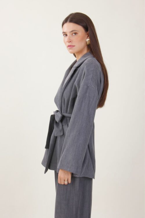 Alternative view of GIACCA KIMONO CON FODERA FANTASIA