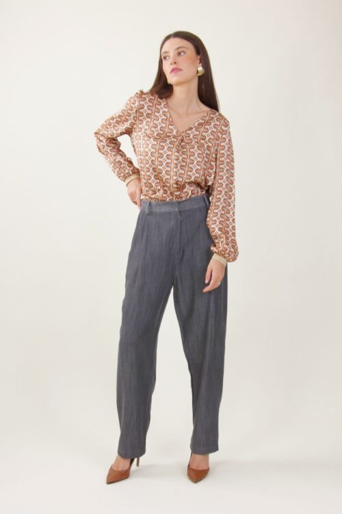 PANTALONI PALAZZO CON PINCES