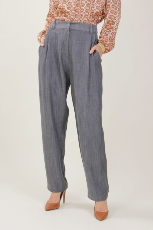 PANTALONI PALAZZO CON PINCES - Black, S