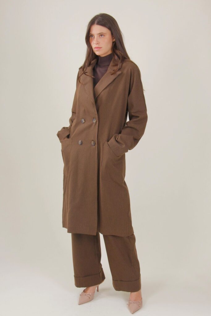 CAPPOTTO SFODERATO GESSATO DOPPIOPETTO - Cammello, TU 