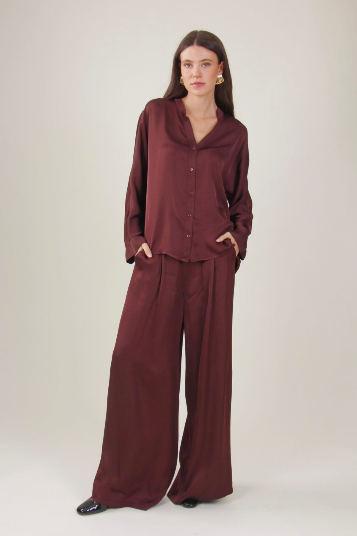 PANTALONI A PALAZZO SATIN