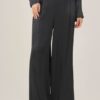 PANTALONI A PALAZZO SATIN - Black, M