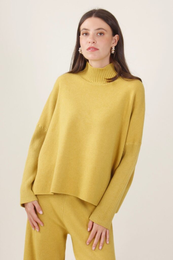 DOLCEVITA IN MAGLIA CON FINITURE A COSTE - Ocre, TU 