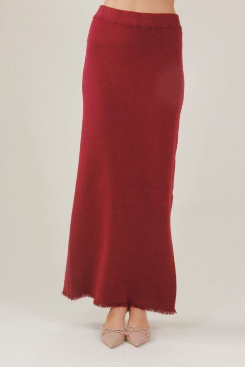 GONNA LUNGA IN MAGLIA CON FRANGE - Bordeaux, TU