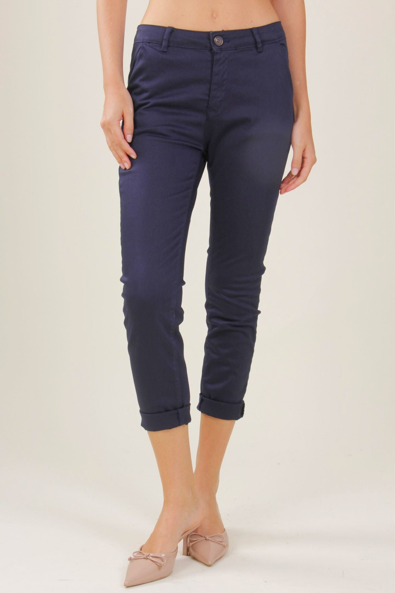 M17 Jeans Skinny Donna Vita Alta Elasticizzati - Pantaloni In Cotone Con Tasche E Chiusura Zip