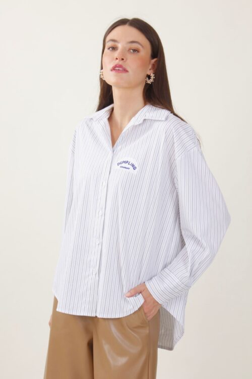CAMICIA A RIGHE "DUMPLING COMPANY" - Blau, TU