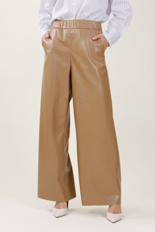 Alternative view of PANTALONI PALAZZO IN ECOPELLE