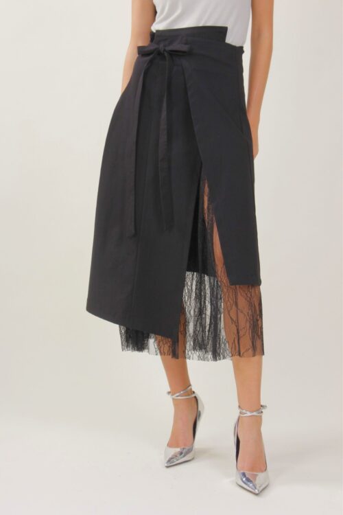 GONNA A PORTAFOGLIO CON FODERA IN PIZZO