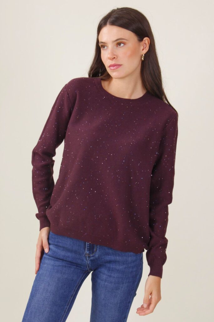 MAGLIA DECORATA CON MICRO PAILLETTES - Debe, TU 