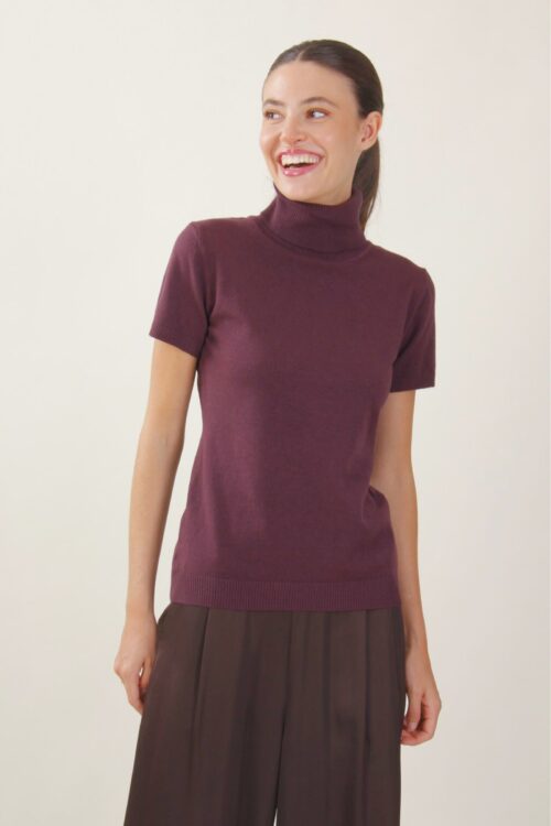 MAGLIA COLLO ALTO A MEZZE MANICHE