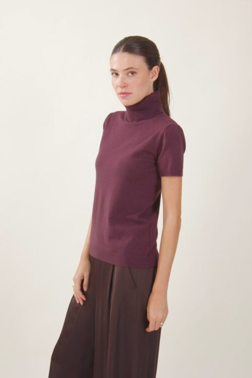 Alternative view of MAGLIA COLLO ALTO A MEZZE MANICHE