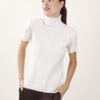 MAGLIA COLLO ALTO A MEZZE MANICHE - Beige, TU