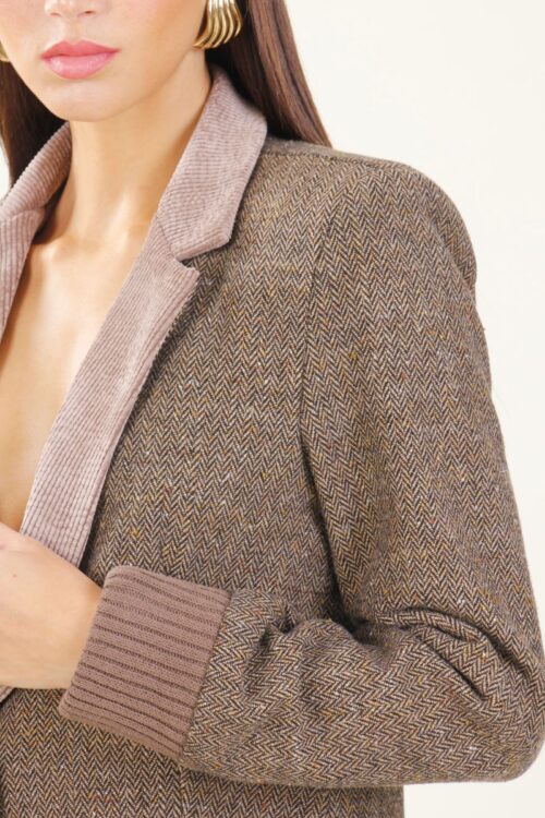 Alternative view of BLAZER SPINA DI PESCE CON REVERSE IN CORDUROY