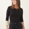 MAGLIA ADERENTE CON MANICA A 3/4 - Nero, TU