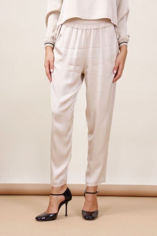Alternative view of PANTALONI IN VISCOSA CON DETTAGLI IN LUREX