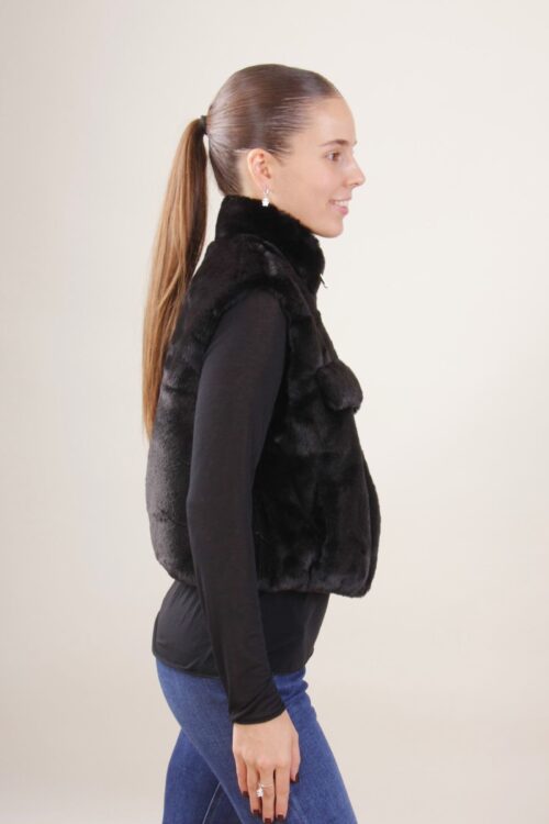 Alternative view of GILET CROP IN ECOPELLICCIA