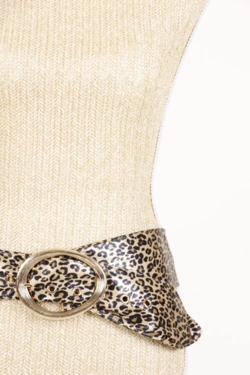 Alternative view of CINTURA LEOPARDATA IN TESSUTO