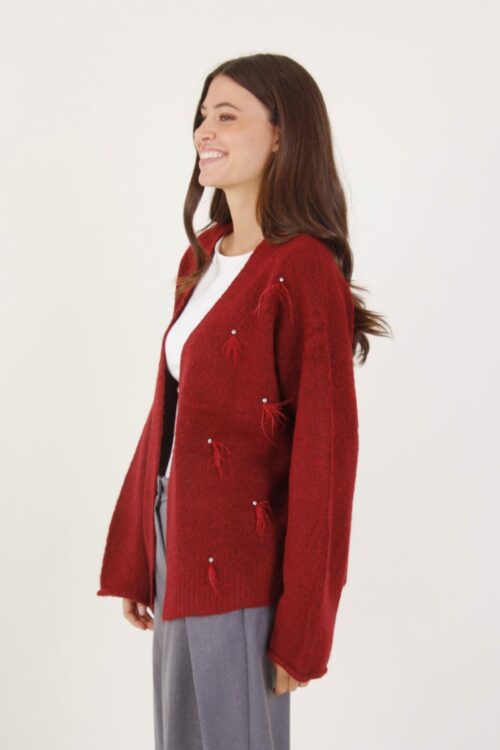 Alternative view of CARDIGAN CON PIUME