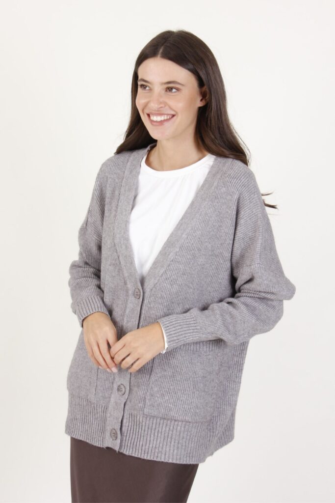CARDIGAN OVERSIZE - Grau, TU 