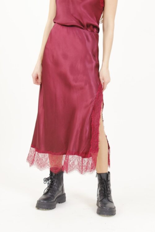 GONNA IN RASO CON PIZZO