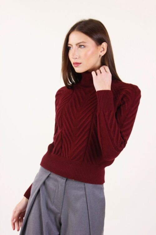 Alternative view of MAGLIONE A COLLO ALTO A TRECCE