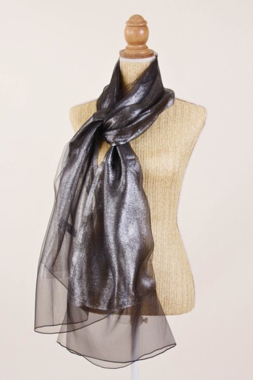 SCIALLE TRASPARENTE CON LUREX EFFETTO CANGIANTE