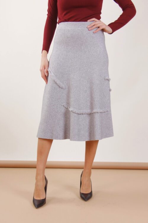 GONNA MIDI IN MAGLIA - Grigio, TU