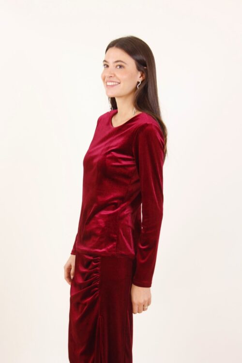 Alternative view of MAGLIA A MANICHE LUNGHE IN VELLUTO