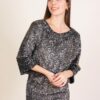 MAGLIA CON PAILLETTES E SPALLINE IMBOTTITE - Black, TU