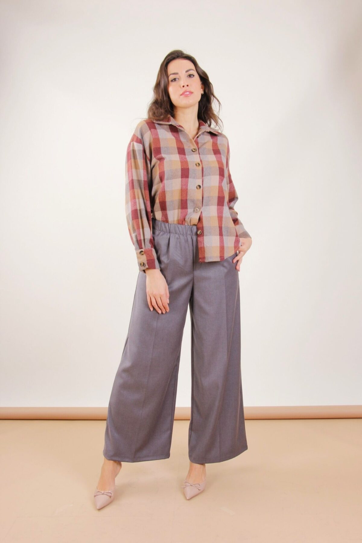 PANTALONI A PALAZZO CON ELASTICO IN VITA