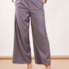 PANTALONI A PALAZZO CON ELASTICO IN VITA - Grey, M