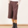 BERMUDA LUNGO CON PINCES - Dark Brown, M