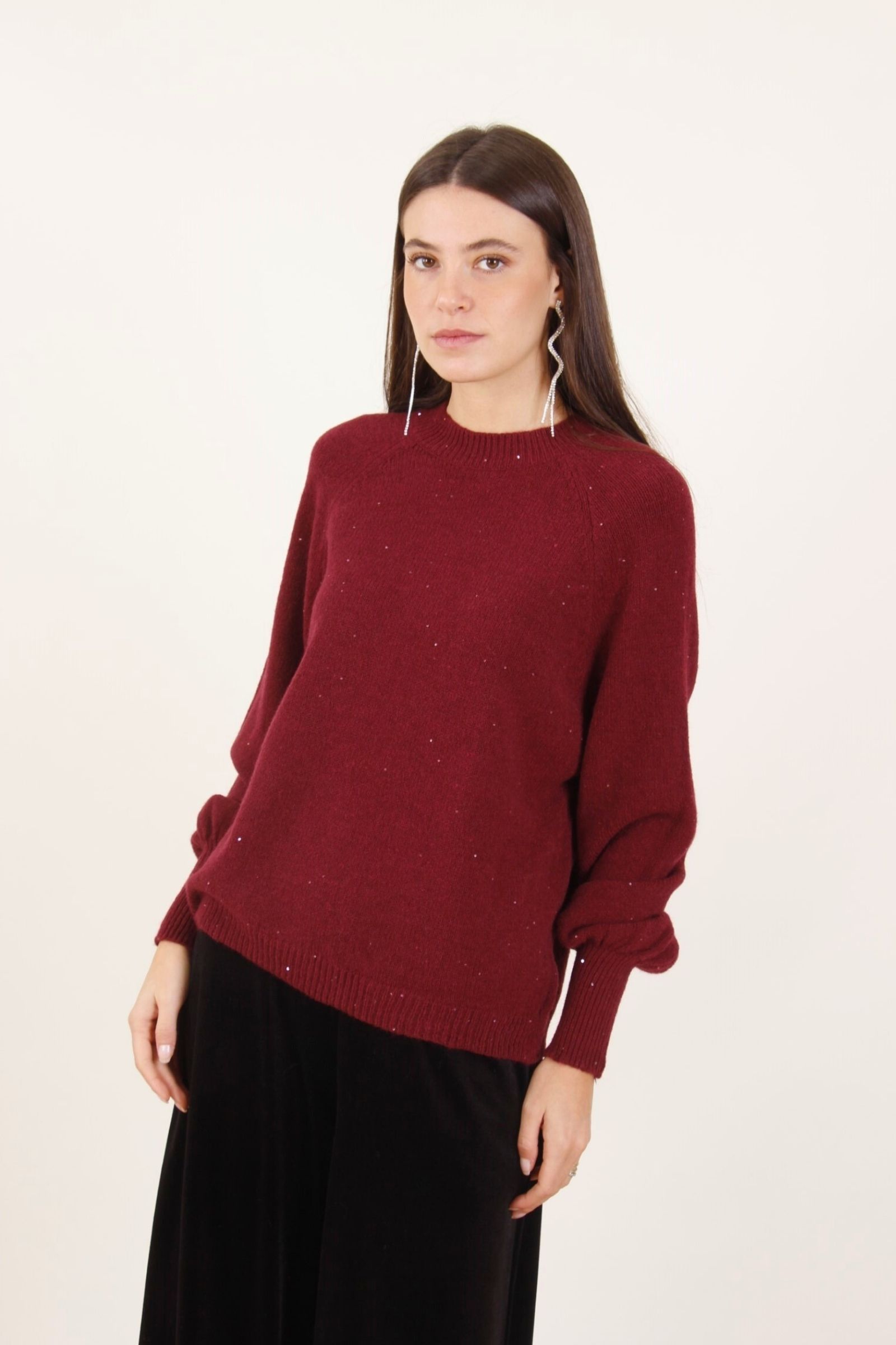 Top maniche lunghe paillettes hotsell