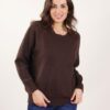 MAGLIA SCOLLO ROTONO CON CUCITURE A VISTA SULLE MANICHE - Moro, TU