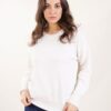 MAGLIA SCOLLO ROTONO CON CUCITURE A VISTA SULLE MANICHE - Panna, TU