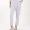 PANTALONI IN TESSUTO EFFETTO MÉLANGE - Azzurro polvere, XS