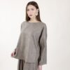 MAGLIA SCOLLO ROTONDO DAL TAGLIO ASIMMETRICO - Militare, S